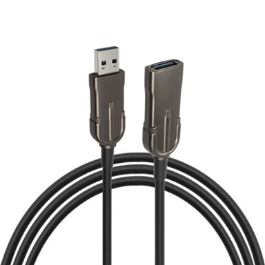 USB3.0 Kabel von Stecker auf Buchse mit schwarz vernickeltem Gehäuse