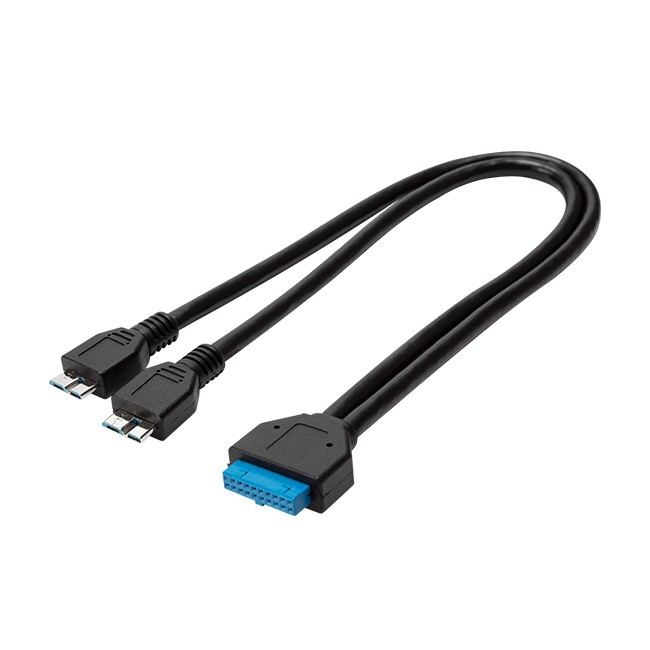 USB3.0 20 Pin Header Female To 2 X Micro-B Male Cable