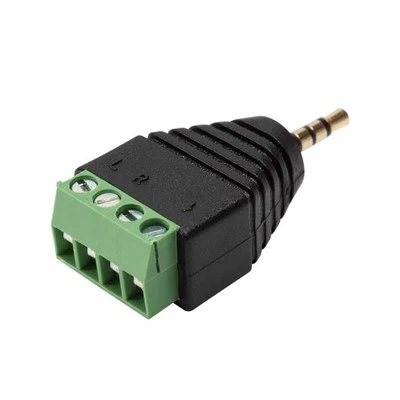 3,5 mm (1/8 Zoll) Stereo-TRS-Stecker auf AV-4-Schraubklemmenblock