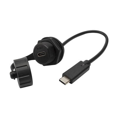 USB-C-Stecker auf Buchse, Unterputzkabel, wasserdichtes Kit, Zubehör, Auto-Armaturenbrett-Montage-Adapter, Konverter, Verlängerung, Extender für Auto, Boot, Motorrad, Motorrad