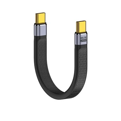 240 W USB4.0-C-Stecker auf gerades/abgewinkeltes Typ-C-Stecker/Buchse-PD-Schnelllade-Kurzkabel